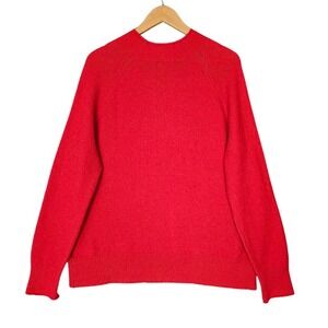 J Crew Womens L Rollneck Supersoft Yarn Sweater Red Alpaca Wool Blend HO22